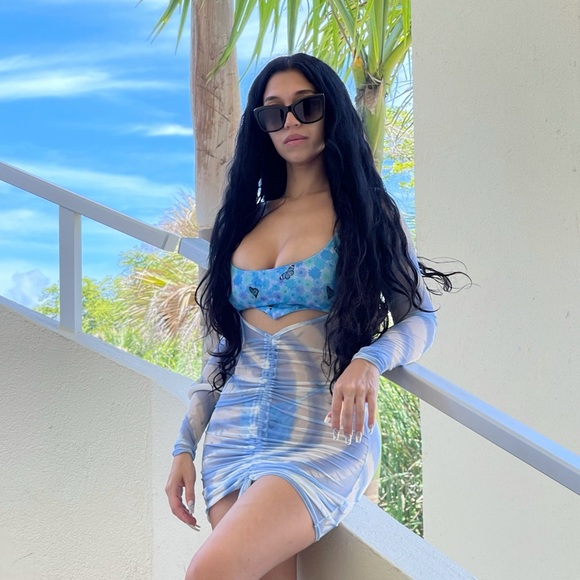 TIGER MIST | Blue Butterfly Bikini With Two Different Tops - Picture 6 of 7